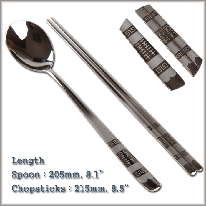 Practical & Adorable Chinese Character Delight of Wedding Korean Stainless Steel Chopsticks Spoon Set